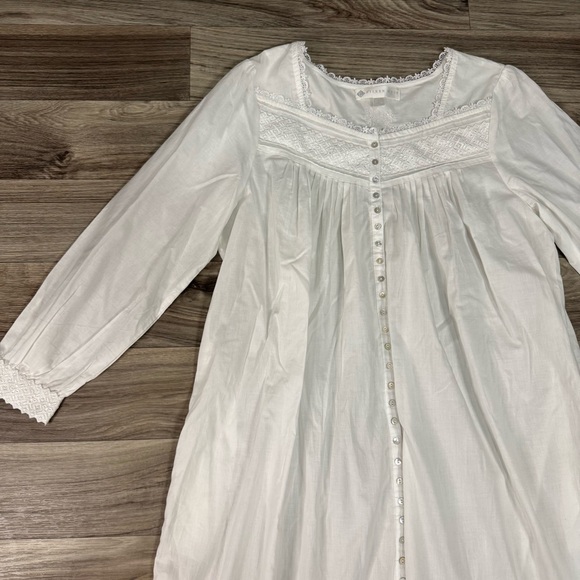 Eileen West White Long Sleeve Cotton Ballet Cottagecore Nightgown Size Medium - Picture 2 of 12